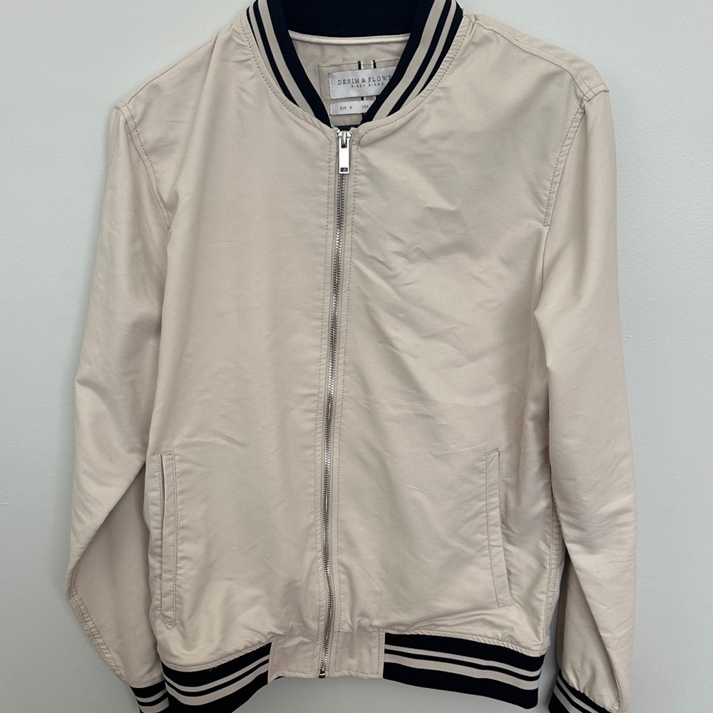 Denim & Flower Cream Lightweight Jacket